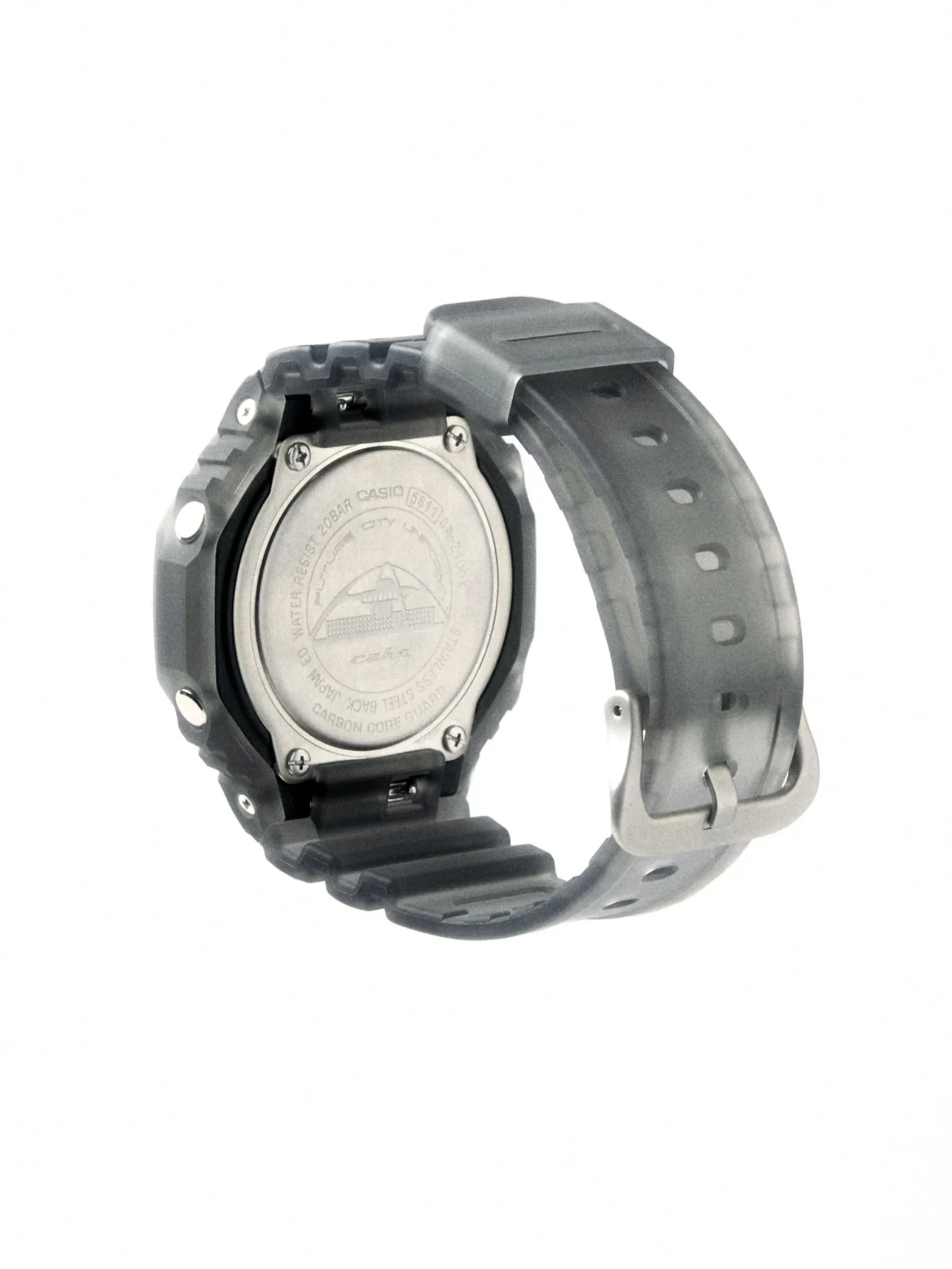 C2H4® x G-Shock GA-2100: The Space Age Edition A GA-2100 hátlapja a gravírozással