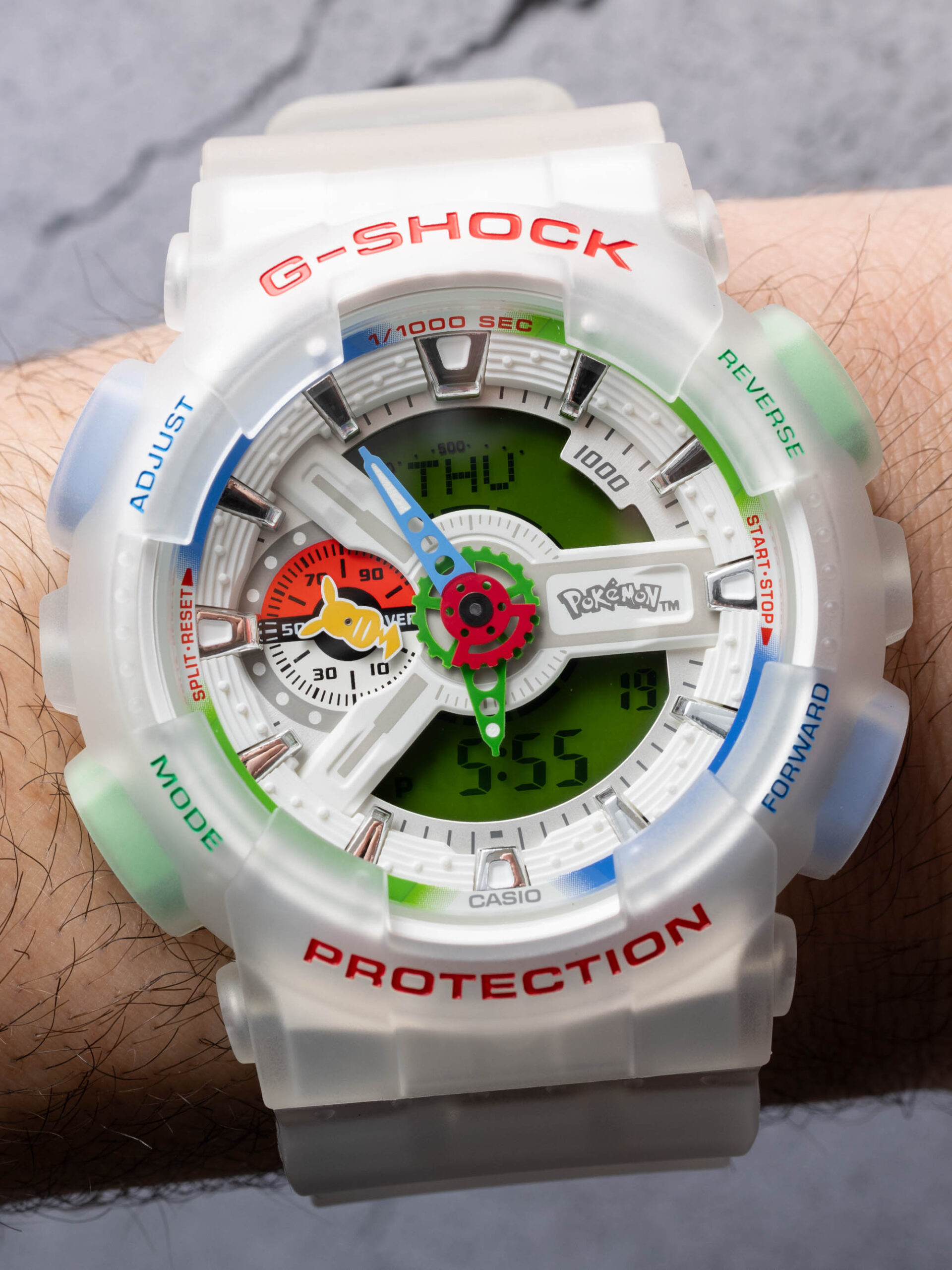 Casio G-Shock GA-110PKM a Pokémon 30. évfordulójára A Casio G-Shock x Pokémon 30th Anniversary GA-110PKM óra.