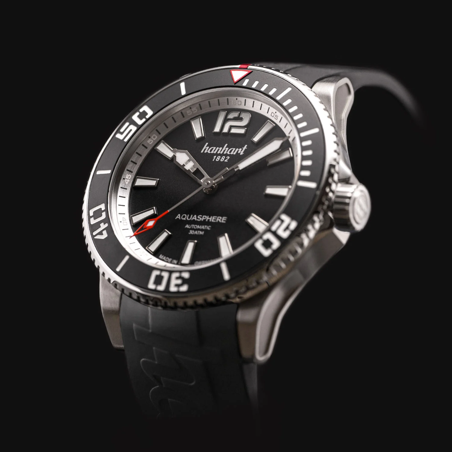 A Hanhart Aquasphere Matte Black részlete
