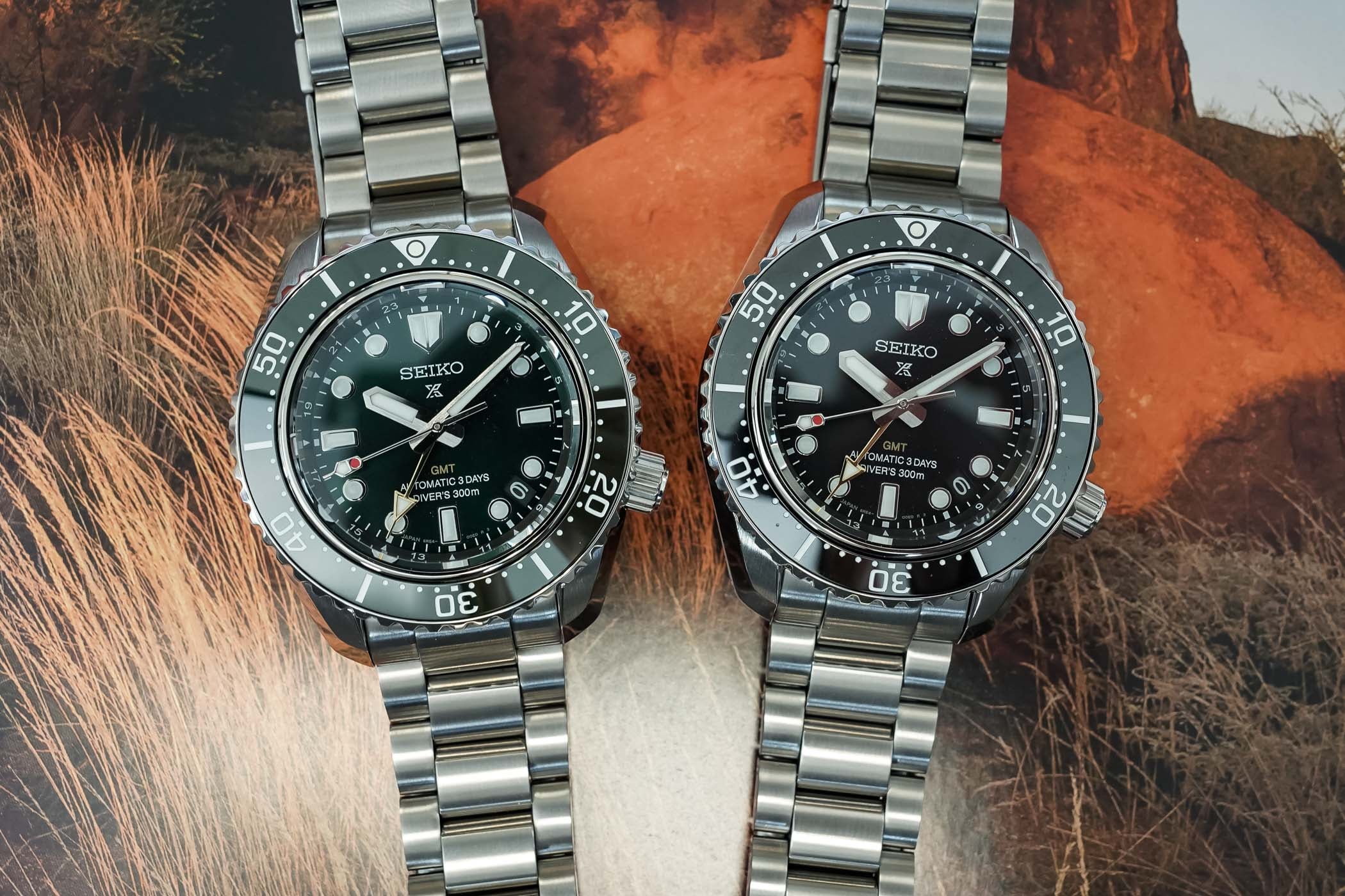 Seiko Prospex 1968 Heritage Diver GMT fekete és zöld változatai