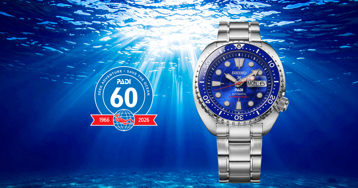 Seiko Prospex HBB002 a PADI 60. évfordulójára Seiko Prospex PADI 60. évfordulós búváróra