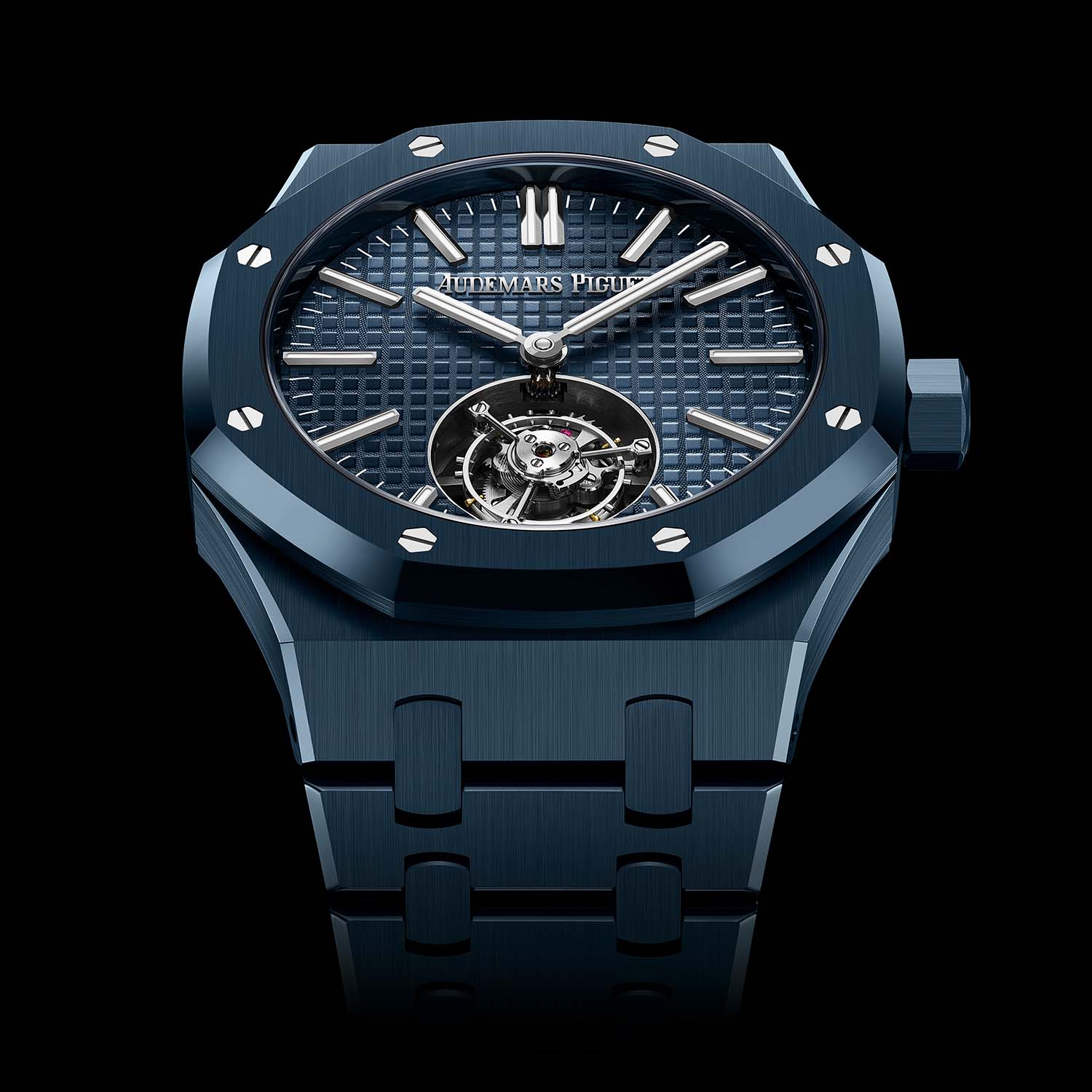Audemars Piguet Royal Oak 26730CD kék kerámiában Audemars Piguet Royal Oak repülő tourbillon részlete