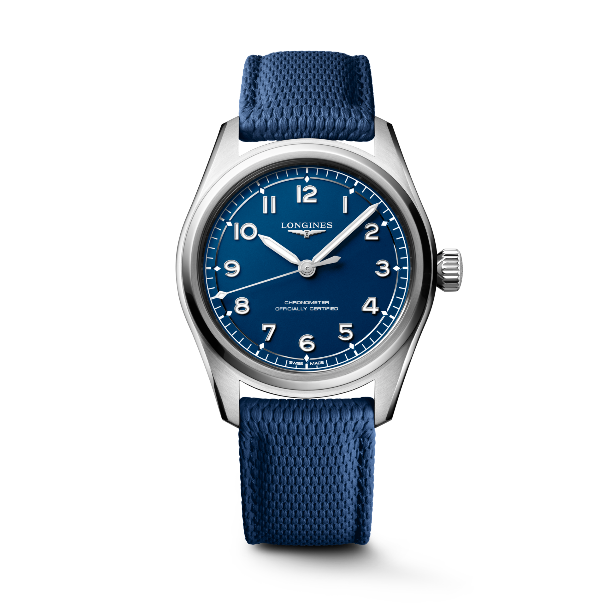 Longines Spirit Pilot L3.809.4.93.9, kék számlap, kék gumiszíj