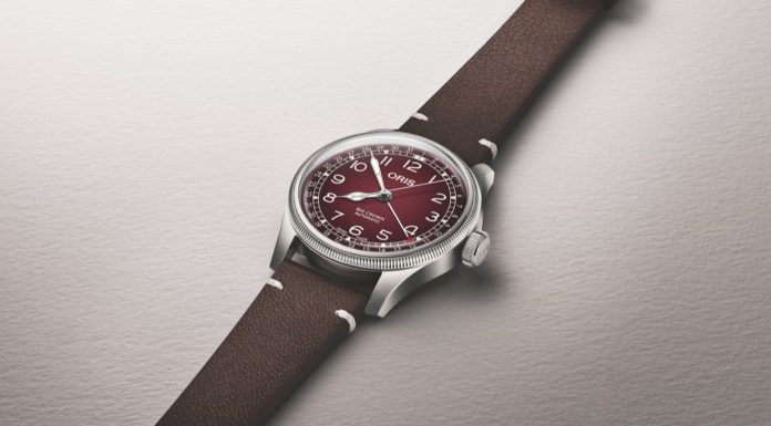 Burgundi számlappal és szarvasbőr szíjjal érkezik az Oris Big Crown Pointer Date x Cervo Volante 01 754 7785 4038-Set_Oris x Cervo Volante