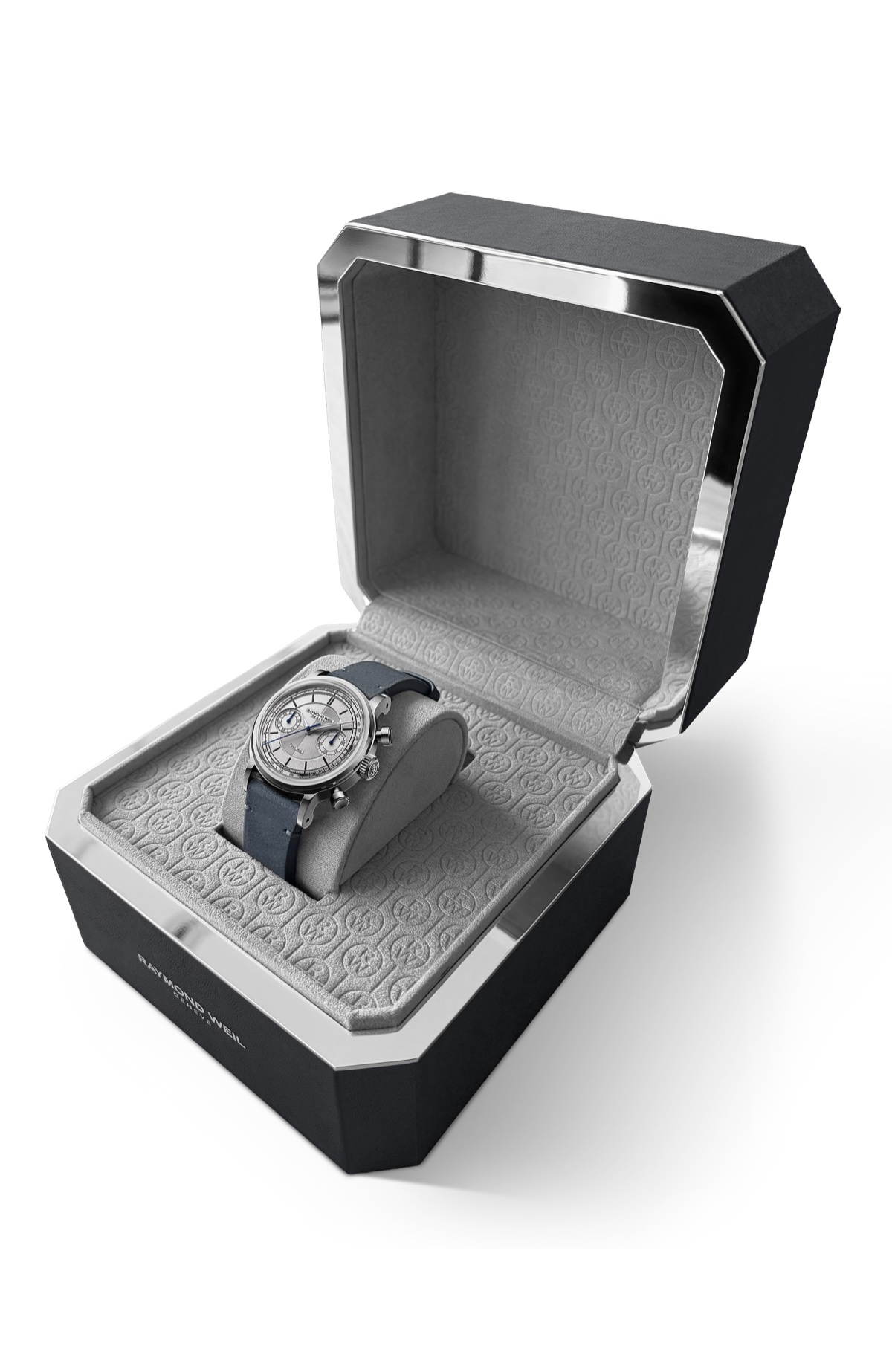 Raymond Weil Millesime „The Fifty”: jubileumi kronográf egy felújított Valjoux szerkezettel Millesime 'The Fifty' Bi-Compax Chronograph Silver Sector Dial Watch, 37 mm
