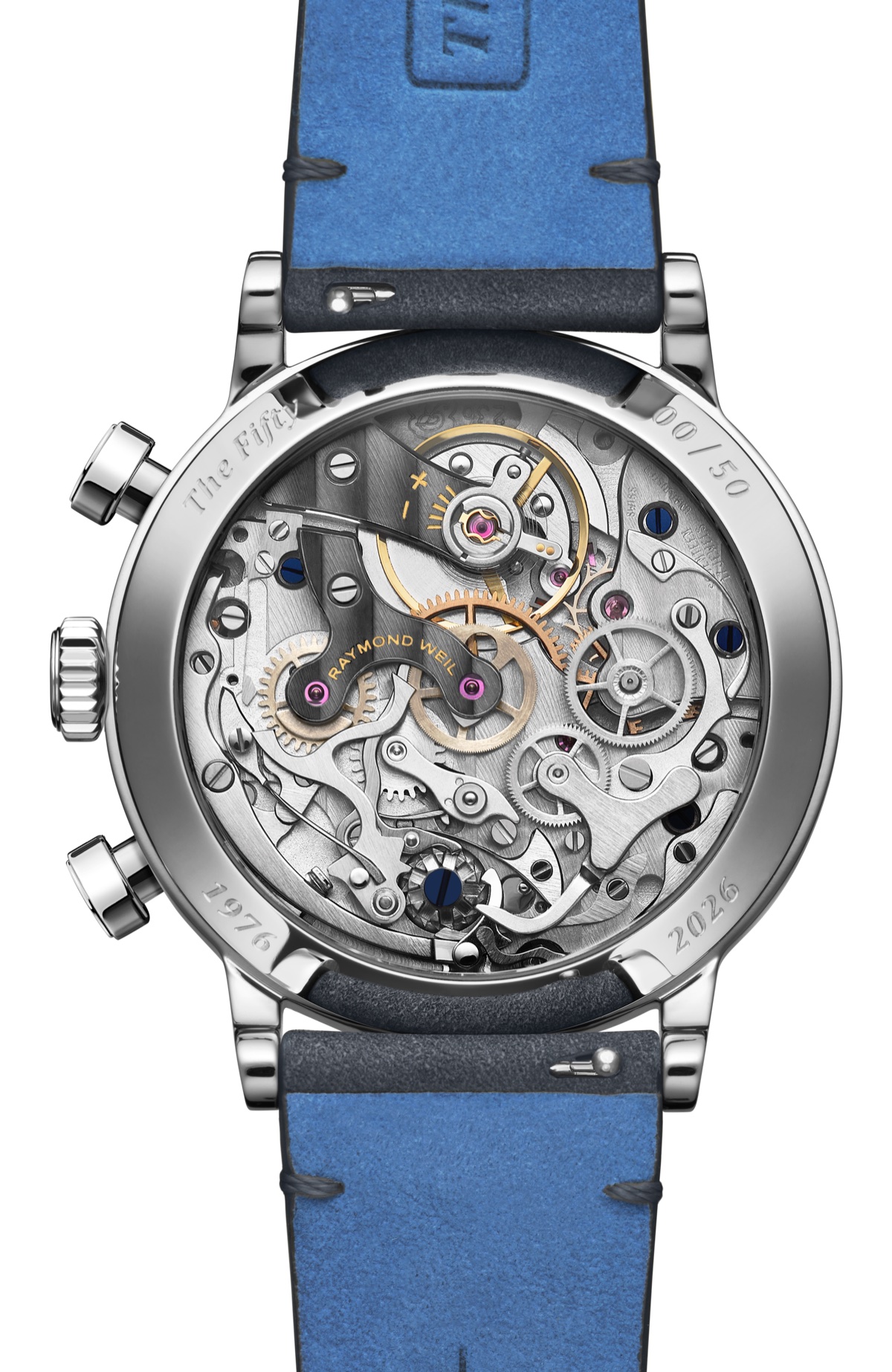 Raymond Weil Millesime „The Fifty”: jubileumi kronográf egy felújított Valjoux szerkezettel Millesime 'The Fifty' Bi-Compax Chronograph Silver Sector Dial Watch, 37 mm