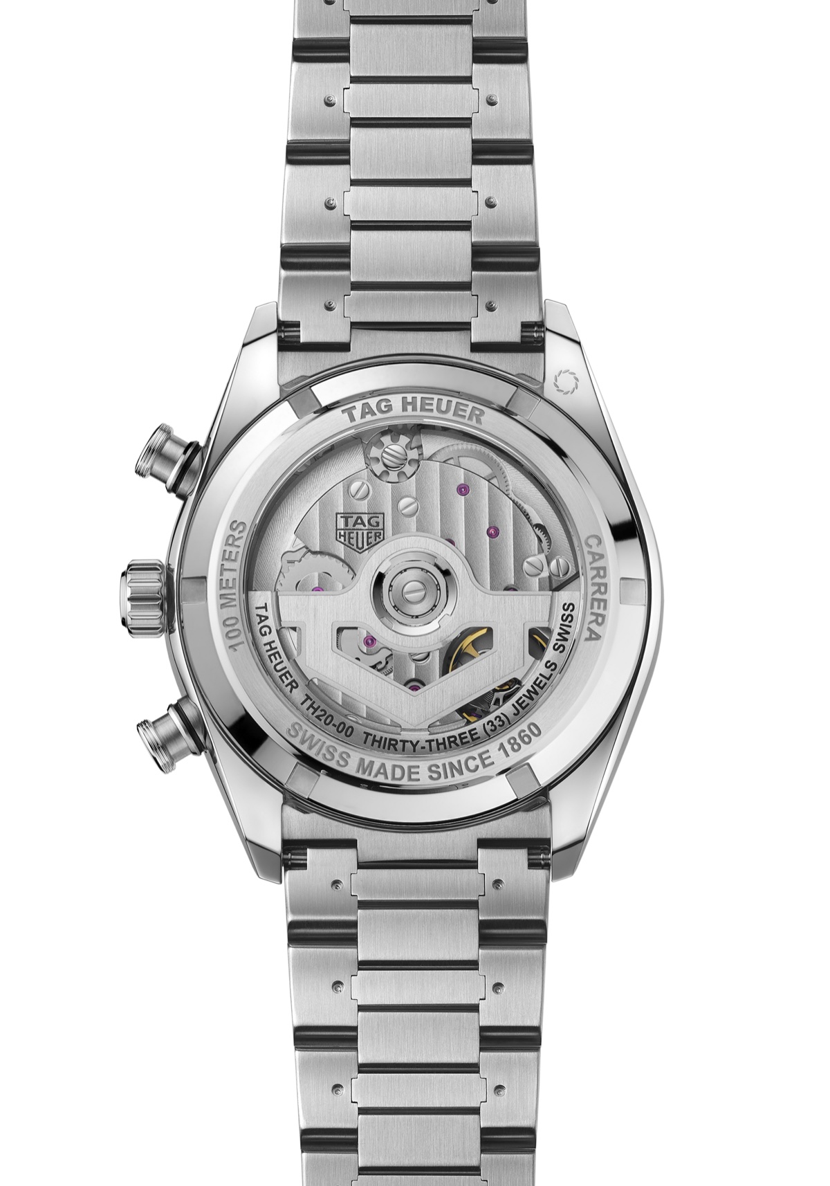 TAG Heuer Carrera Chronograph Sport CDB2110.BA0054 hátlap és TH20-00 szerkezet