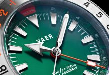 Vaer G2 Fairway GMT: golfpontszám a GMT-lünettán, 489 dollártól G2 Fairway GMT - 39mm USA Golf Watch
