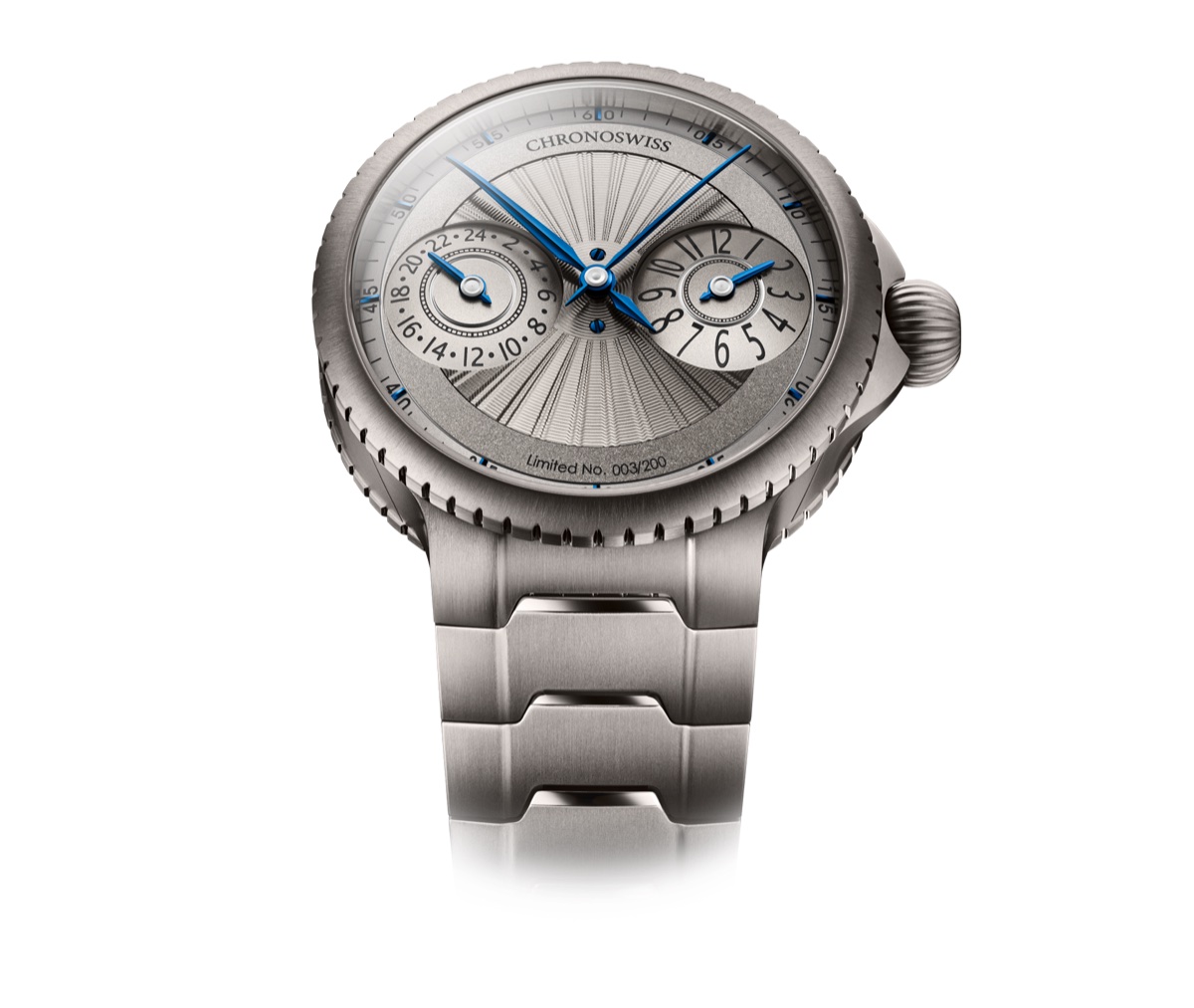Chronoswiss PULSE GMT Silver Guilloché CH-4223TM-GR – részletkép