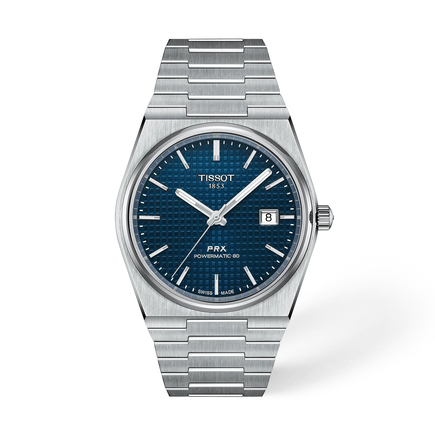 Tissot PRX Powermatic 80 40 mm kék, gofrimintás számlappal