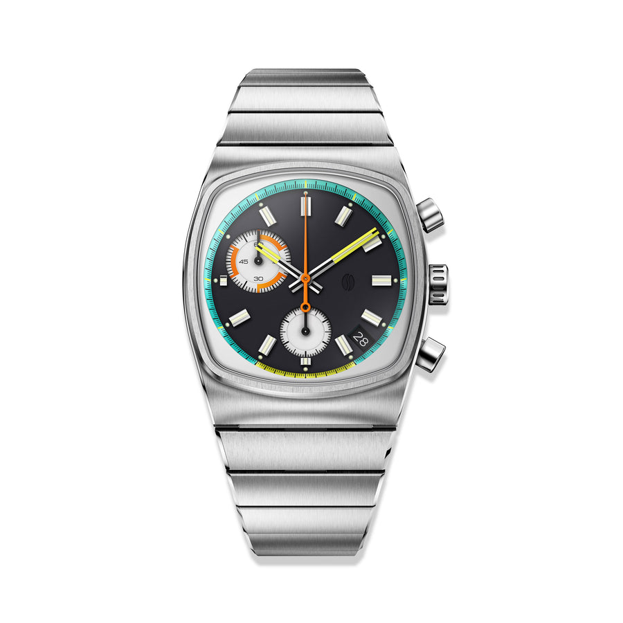 Brew Metric Retro Dial kronográf fekete számlappal