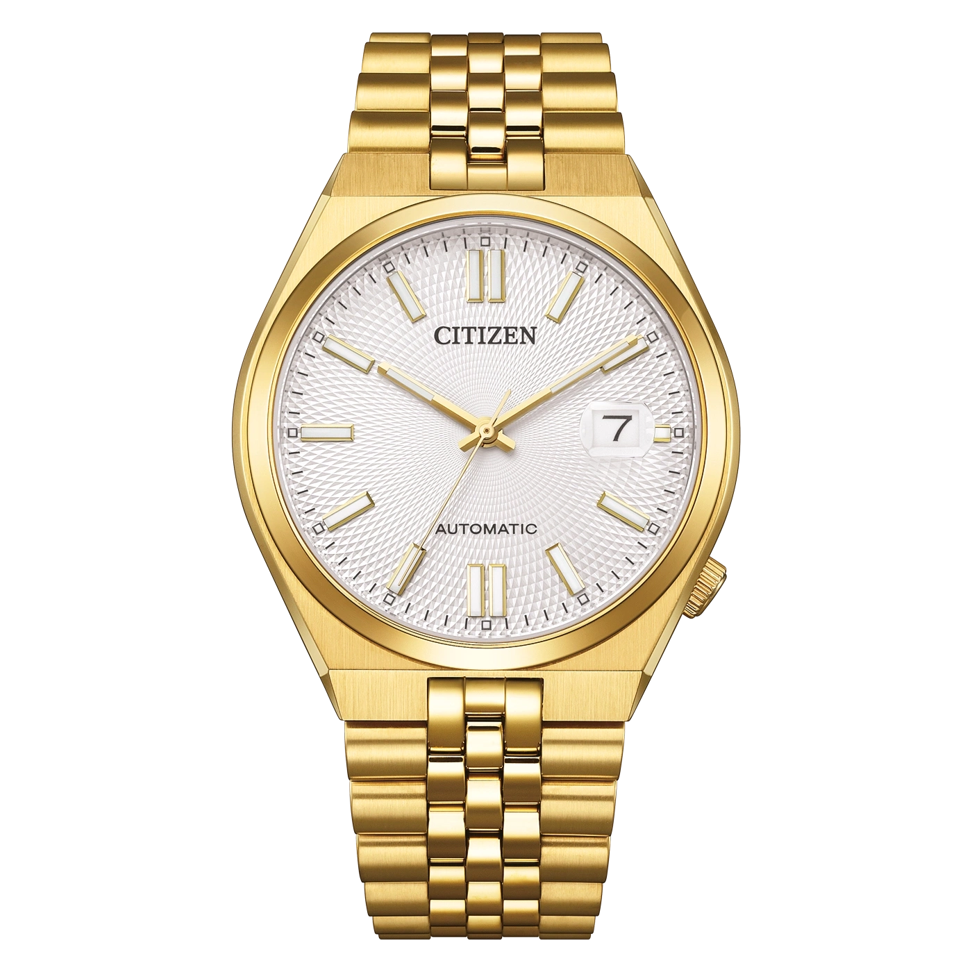 Aranyozott Citizen Tsuyosa 60 NK0022-50A ezüst számlappal, 40 mm