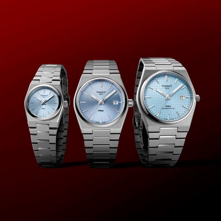 A Tissot PRX 40, 35 és 25 milliméteres változata egymás mellett