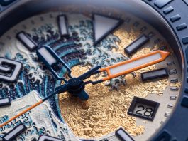 UNDONE Aquadeep The Great Wave – Visszatért és most aranyfüstre épül Hokuszai nagy hulláma UNDONE Aquadeep The Great Wave automata óra Hokuszai Nagy hullámát idéző aranyfüstös számlappal