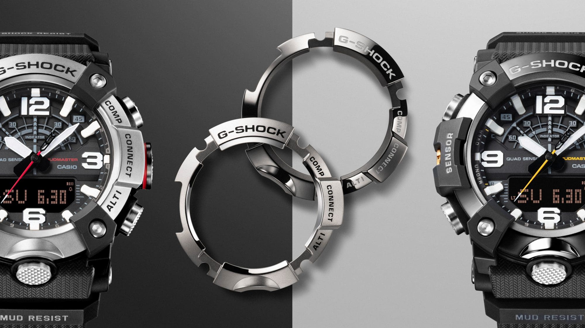 G-Shock Mudmaster GG-B100XM: acél lünettát kapott a sár ura A GG-B100XM kovácsolt, többféle megmunkálású acél lünettája