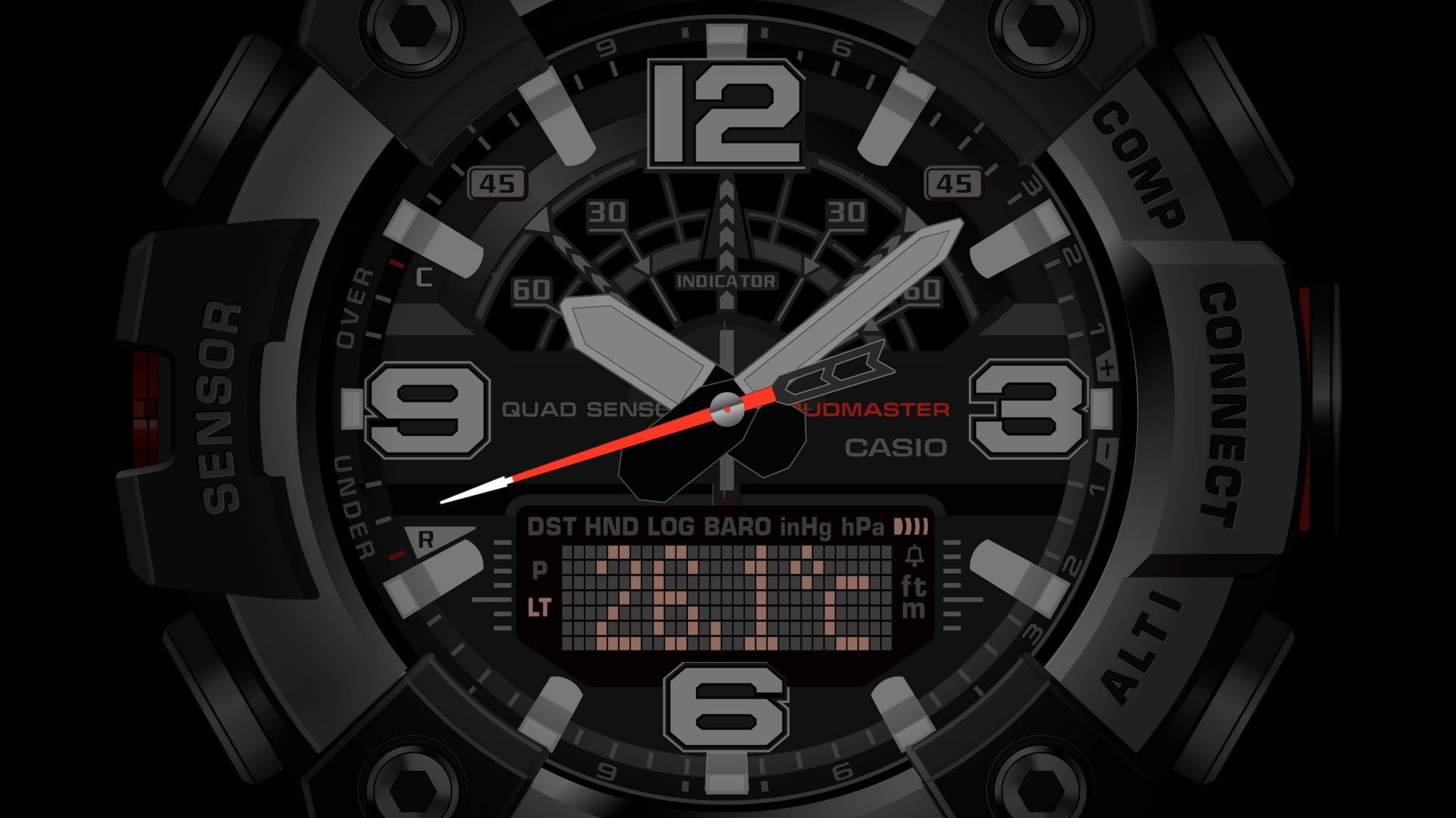 G-Shock Mudmaster GG-B100XM: acél lünettát kapott a sár ura Hőmérő kijelzés a GG-B100XM-en