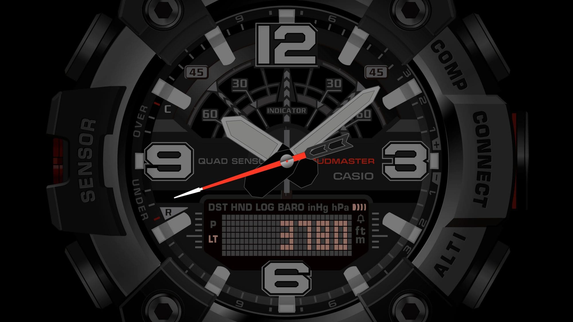 G-Shock Mudmaster GG-B100XM: acél lünettát kapott a sár ura Lépésszámláló kijelzés a GG-B100XM-en