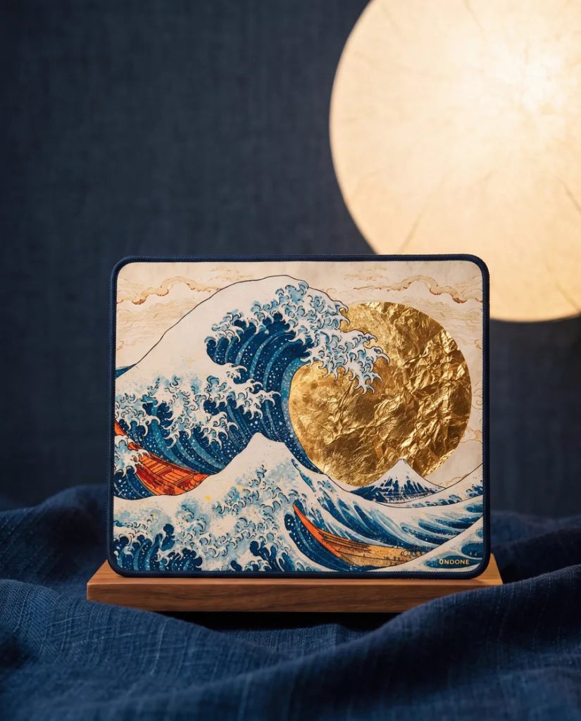 UNDONE Aquadeep The Great Wave - Visszatért és most aranyfüstre épül Hokuszai nagy hulláma Az órakendő papírlámpás alatt