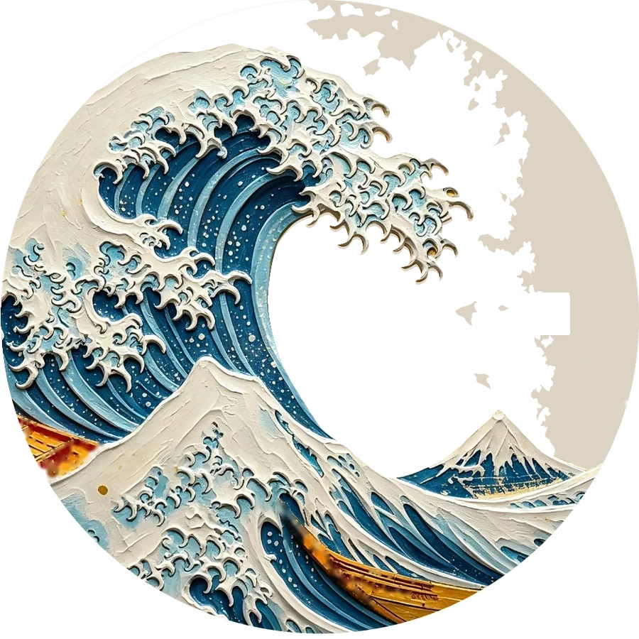 UNDONE Aquadeep The Great Wave - Visszatért és most aranyfüstre épül Hokuszai nagy hulláma Második fázis: a domború hullám az aranyfüst fölött