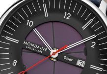 Mondaine Doppio Solar Skeleton: napelemek a számlap közepén, 500 dollár alatt MONDAINE Mondaine Doppio Solar Skeleton